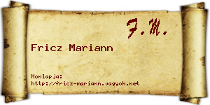 Fricz Mariann névjegykártya